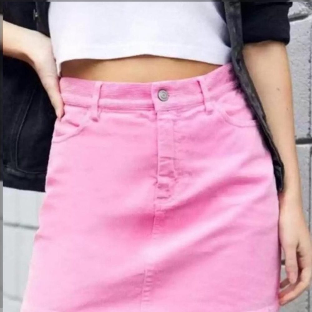 Brandy Melville Pink Denim Skirt